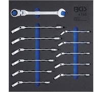 Insert de Servante d Atelier 2/3 - Jeu de 12 Clés Mixtes à Cliquet Coudées 8-19 mm - Précision et Ergonomie - D-Work