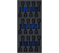 Insert de Servante d'Atelier 1/3 - Jeu de 24 Douilles à Embouts 12,5 mm (1/2) - Puissance et Polyvalence - D-Work
