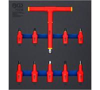 Insert de Servante d'Atelier 2/3 - Jeu de 10 Douilles à Embouts VDE 4-10 mm - 3/8 et 1/2 - Sécurité et Polyvalence - D-Work