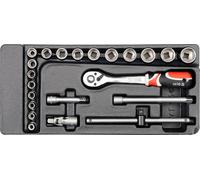 Insert de tiroir 385 x 175 x 41 mm avec jeu d'outils 3/8", 22 pièces