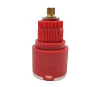 Insert de valve thermostatique 35 mm pour robinets d'eau chaude et froide | Valve en céramique à faible couple en plastique et céramique, rouge, contrôle précis de la température