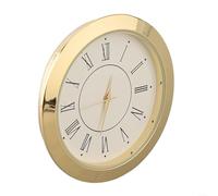 Insert d'horloge à quartz pour mini mouvement d'horloge rond de 50 mm avec lunette dorée ou argentée, chiffres romains ou arabes, pour travaux manuels et projets décoratifs (romain doré)