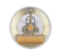 Insert d'horloge squelette doré 86 mm - Chiffres romains avec engrenages mobiles visibles - Lentille en verre transparent et plastique - pour réparation ou remplacement d'horloge murale (doré)