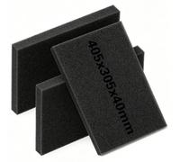 Insert en mousse pour outils, 3 pièces, 405 x 305 x 40 mm, noir, mousse multicouche pour coffret à outils
