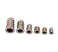 Insert Fileté Bois Coffret de 50pcs Écrous d'Insert Assortiment en Alliage de Zinc M4/M5/M6/M8/M10