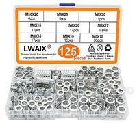 Insert Fileté Bois Inserts Filetés M5 M6 M8 M10 Écrous à Visser Douille | Manchons à Visser en Acier Galvanisé Écrous pour Meubles en Bois 125pcs