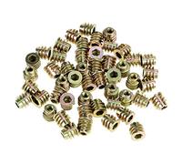 Insert Fileté Bois M4 X 8mm, 50pcs écrous Hexagonaux, Alliage de Zinc Insert Fileté Hexagonale, Inserts en Bois Boulon Vis de Meubles