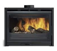 Insert Modane 75 Peint Anthracite - Foyer à bois Bûches 55 cm Porte Vitrée anthracite G