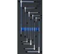 Insert pour chariot d'atelier 1/3 : jeu de tournevis à manche coulissant en T | profil en T (pour Torx) | T10 - T50 | 9 pièces