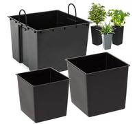 Insert Pour Pot De Fleurs - Botle - Lamela - Set De 3 Pcs - 5l, 12l, 20l - Plastique Noir Multicolore