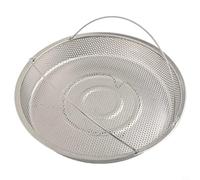 Insert vapeur en acier inoxydable avec fonction d'égouttement - Grille vapeur robuste pour casseroles de 22,5/24,5 cm - Cuiseur vapeur et panier à laver - Passoire de cuisine durable avec poignée