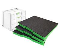 Insertions en mousse pour coffret SYS4, 30 mm, lot de 3, couleur verte