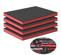 Inserts en mousse pour boîtes à outils Lot de 4 inserts en mousse polyuréthane découpables pour organiser votre boîte à outils, étuis pour appareils photo, rangement DIY (40×30×5 cm, rouge)