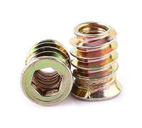 Inserts Filetés, 20pcs M6 x 15mm insert fileté bois, Inserts d'écrou, Écrous à Visser Douille, Manchons à Visser Alliage de zinc, Douille hex à visser, Écrou à Tête pour meubles en bois(M6 x 15 mm)