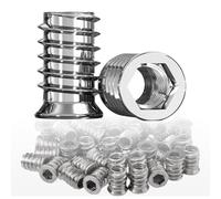 Inserts filetés à entraînement hexagonal en acier inoxydable 304, M3 M4 M5 M6 M8 M10 écrou de meuble vis à tête plate hexagonale insert en bois fileté 10 pièces(M3 x 10mm)