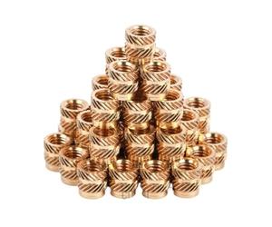 Inserts filetés en cuivre encastrés en laiton | Kit d'inserts filetés en laiton M1-M8, écrous à réglage thermique métrique for bois et plastique(M2 M2.5 500PCS)