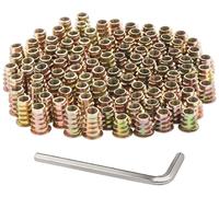 Inserts filetés pour meubles en bois, dimensions M8x15mm et M8x20mm, lot de 100 pièces, alliage de zinc