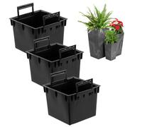 Set 3x black square liner 25 l avec pinces Prosperplast H 61 cm