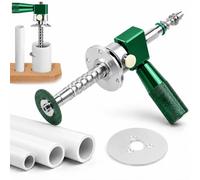 Inside Pipe Cutter for PVC Pipe, Adjustable Drill Tool with Handle (Green) | Adjustable Cutting Depth, 1/4 Inch Shank, Diamond Cutting Wheel, Auxiliary Handle, Tight-Space Access