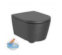 Inspira Ensemble Cuvette suspendue compacte sans bride + Abattant soft close, Onyx (SetInspiraOnyx)