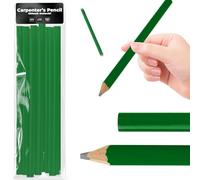 Instalguru 10x Crayon De Charpentier Construction 4H Crayon Vert 180 mm Maçon Artisan Menuisier Mécanique Atelier Couvreur Outil De Marquage Haute Qualité