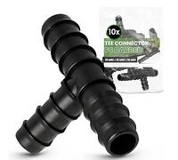Instalguru 10x Raccord Té PE 16x16x16 mm Connecteur Tuyau Arrosage Goutte À Goutte Jonction Système Irrigation Jardin Accessoire Plomberie Manchon Union Tube Polyéthylène Eau Potager