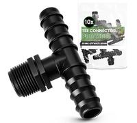 Instalguru 10x Raccord Té PE 20x3/4''x20 mm Connecteur Tuyau Arrosage Goutte À Goutte Jonction Système Irrigation Jardin Accessoire Plomberie Manchon Union Tube Polyéthylène Eau Potager