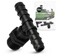 Instalguru 10x Raccord Té PE 25x1/2''x25 mm Connecteur Tuyau Arrosage Goutte À Goutte Jonction Système Irrigation Jardin Accessoire Plomberie Manchon Union Tube Polyéthylène Eau Potager