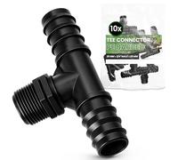 Instalguru 10x Raccord Té PE 25x3/4''x25 mm Connecteur Tuyau Arrosage Goutte À Goutte Jonction Système Irrigation Jardin Accessoire Plomberie Manchon Union Tube Polyéthylène Eau Potager