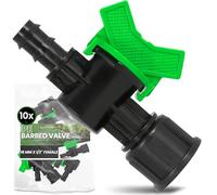 Instalguru 10x Vanne À Sphère Tuyau PE 16 mm x 1/2'' Filetage Femelle Robinet D'arrêt Irrigation Goutte À Goutte Soupape De Réglage Raccord Arrosage Jardin Interrupteur Eau Noir