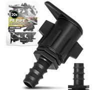 Instalguru 20x Raccord Compression PE 16x15 mm Flat Connecteur Arrosage Jardin Irrigation Tuyau Goutte À Goutte Extension Conduite Eau Plastique Noir Agricole