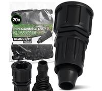 Instalguru 20x Raccord Compression PE QJ 16x1/2'' Femelle Connecteur Arrosage Goutte à Goutte Union Tuyau Irrigation Jardin Polyéthylène Microirrigation Fileté Agriculture Plastique Noir