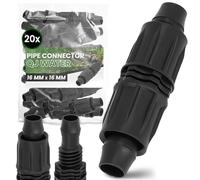 Instalguru 20x Raccord Compression PE QJ 16x16 mm Connecteur Arrosage Goutte à Goutte Union Tuyau Irrigation Jardin Polyéthylène Microirrigation Agriculture Plastique Noir