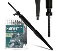Instalguru 25x Goutteur Micro-Irrigation Droit 5 mm Émetteur Arrosage Automatique Micro-Drip Système Jardin Serre Plantes Pots Fleurs Kit Distribution Eau Tuyau Capillaire Noir