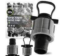 Instalguru 30x Bouchon Fin Goutte à Goutte Connecteur Tuyau Arrosage Embout Gaine Irrigation Connectique Plastique Jardin Raccord Étanchéité Système Eau Microporeux Agricole