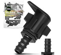 Instalguru 30x Raccord Compression PE 16x15 mm Flat Connecteur Arrosage Jardin Irrigation Tuyau Goutte À Goutte Extension Conduite Eau Plastique Noir Agricole
