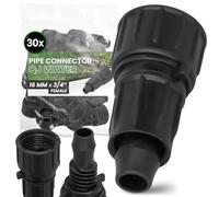Instalguru 30x Raccord Compression PE QJ 16x3/4'' Femelle Connecteur Arrosage Goutte à Goutte Union Tuyau Irrigation Jardin Polyéthylène Microirrigation Fileté Agriculture Plastique Noir