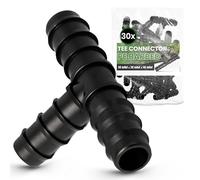 Instalguru 30x Raccord Té PE 16x16x16 mm Connecteur Tuyau Arrosage Goutte À Goutte Jonction Système Irrigation Jardin Accessoire Plomberie Manchon Union Tube Polyéthylène Eau Potager