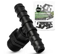 Instalguru 30x Raccord Té PE 25x1/2''x25 mm Connecteur Tuyau Arrosage Goutte À Goutte Jonction Système Irrigation Jardin Accessoire Plomberie Manchon Union Tube Polyéthylène Eau Potager