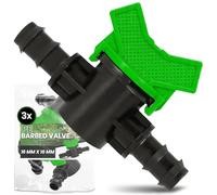 Instalguru 3X Vanne À Sphère Tuyau PE 16 mm Robinet D'arrêt Irrigation Goutte À Goutte Soupape De Réglage Raccord Arrosage Jardin Interrupteur Eau Noir