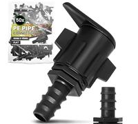 Instalguru 50x Raccord Compression PE 16x15 mm Flat Connecteur Arrosage Jardin Irrigation Tuyau Goutte À Goutte Extension Conduite Eau Plastique Noir Agricole