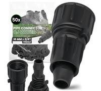 Instalguru 50x Raccord Compression PE QJ 16x3/4'' Femelle Connecteur Arrosage Goutte à Goutte Union Tuyau Irrigation Jardin Polyéthylène Microirrigation Fileté Agriculture Plastique Noir