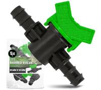 Instalguru 5X Vanne À Sphère Tuyau PE 16 mm Robinet D'arrêt Irrigation Goutte À Goutte Soupape De Réglage Raccord Arrosage Jardin Interrupteur Eau Noir