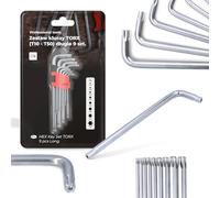Instalguru 9x Clés Allen TORX T10-T50 Tête TX Hexagonales Jeu De Clés Mâles Coudées Acier Etui Longue Kit Réparation Vélos D'électronique Meubles Assemblage