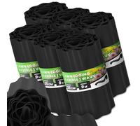 Instalguru Bordure Jardin 25 cm 54 m Contour Pelouse Flexible Plastique Noir Délimitation Parterre Gazon Bande Séparation Résistant Intempéries Paysagère Stop Racines