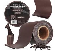 Instalguru Brise-Vue Occultant 4,75 cm x 35 m Bande Film Clôture Jardin Balcon Double Fil Barreaux 20 Clips Fixation Protection Solaire Contre Vent Intempéries Rouleau