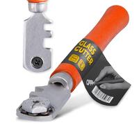 Instalguru Couteau Coupe Verre 6 Rouleaux Professionnel Précis Cutter Vitre Mosaïque Carrelage Fenêtre Mains Libres Tête Pivotante Manche Bois Durable