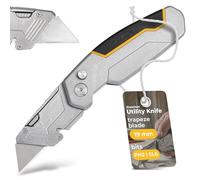 Instalguru Couteau Universel Pliable Cutter Moquette Bricolage Porte-embouts Tournevis PH2 SL6 3x Lames Rechange 19 mm Outil Coupe Papier Peint Carton Robuste Polyvalent
