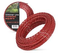 Instalguru Fil de Coupe Tondeuse 3 mm 15 m Débroussailleuse Section Carrée Torsadée Nylon Robuste Bobine Remplacement Coupe-bordure Herbe Mauvaises Herbes Entretien Jardin