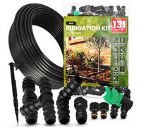 Instalguru Kit Arrosage Goutte à Goutte 131 Pcs Tuyau Poreux 16 mm 100 m Raccord Connecteur Coude Té Bouchon Circuit Micro Irrigation Jardin Potager Pelouse Serre Haie